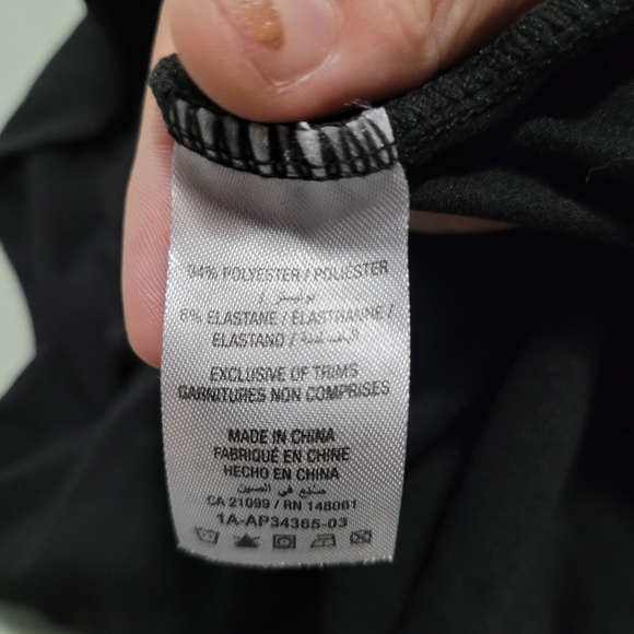 Black Swoop Neck Black Bodysuit - Large - Picture 4 of 4